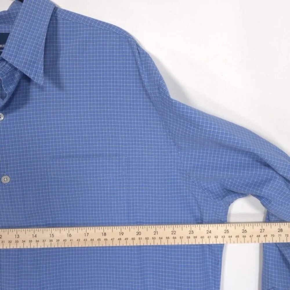 POLO RALPH LAUREN MERRIN Men's‎ Shirt LARGE Cotton Blue Plaid Long Sleeve